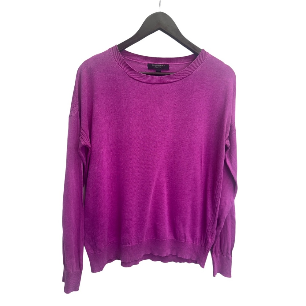 Banana Republic Linen Pink Pullover Crew Neck Sweater Size M